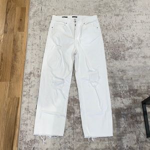 Wild fable high rise straight ripped jean white